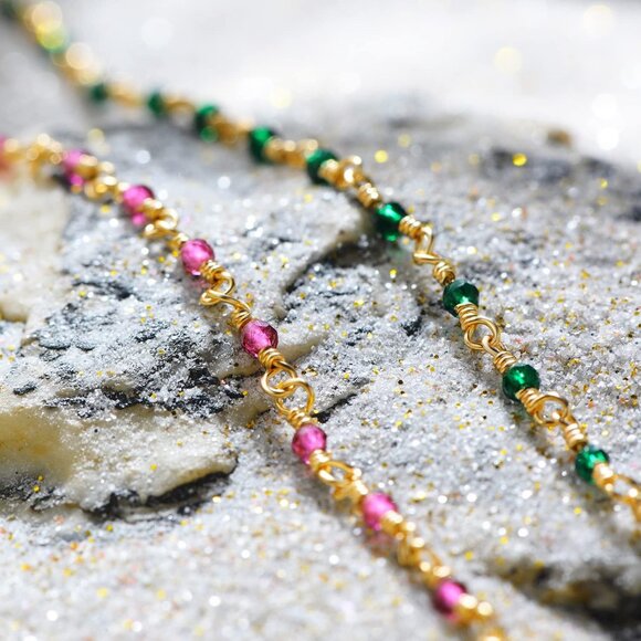 Anklet for Women Gold Chain 14K Gold Plated Dainty Boho Beach Summer Simple Foot - Picture 6 of 7